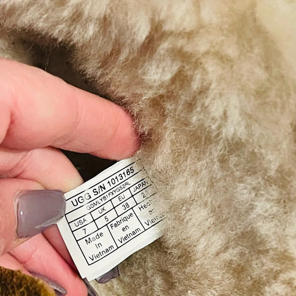 RARE UGG FLORENCE WOMEN BOOTS SUEDE CHESTNUT  Gold Zipper. Size 7  Like New! - Picture 7 of 9